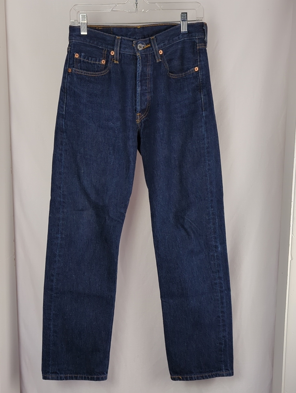 LEVIS 501 Classic Vintage Dark Wash Button Fly Jeans Men's 29x30